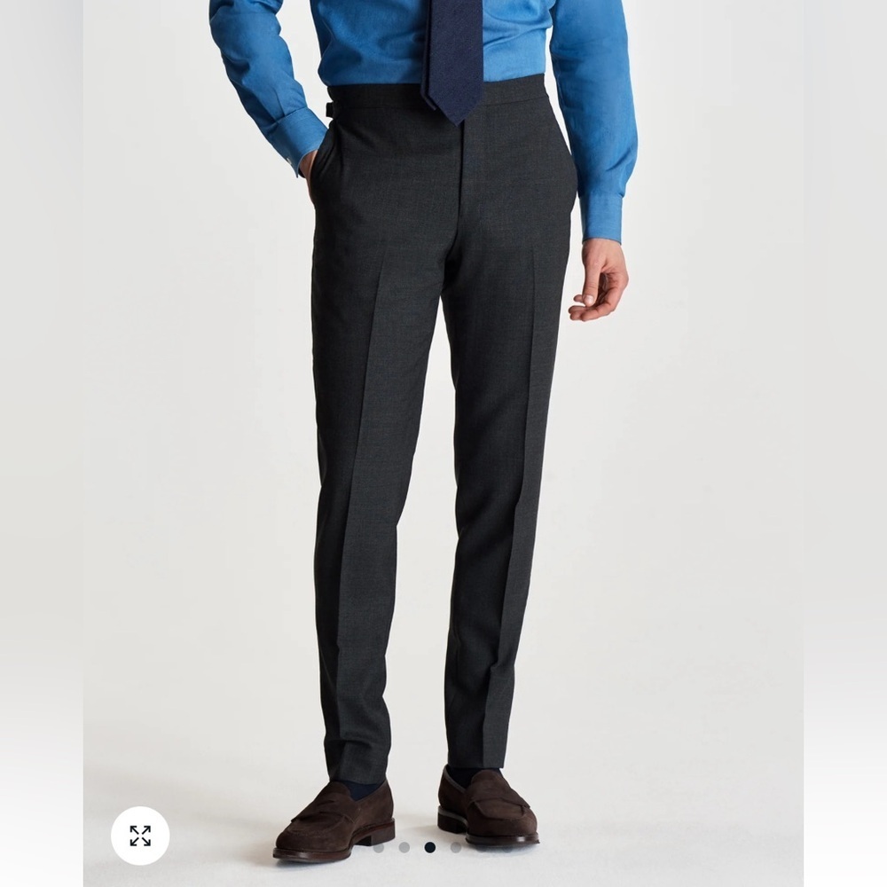 Thom Sweeney 100% Cotton Flat Front Pants in Navy, waist size 33 inches